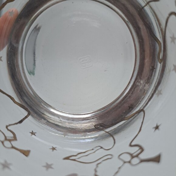 Anchor Hocking Clear Glass Gold White Angel and Star Design Mid-Century Modern - Picture 13 of 13